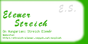 elemer streich business card