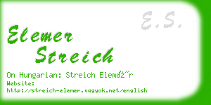 elemer streich business card